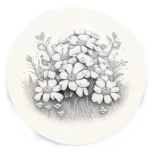 a meadow on a sunny day tattoo design idea