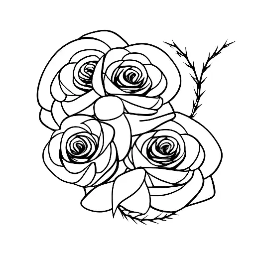 barbed wire with roses tattoo design idea