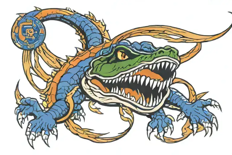 Florida gators logo with colon cancer ribbon tattoo design idea
