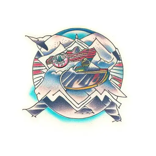 mtb, snowboard tattoo design idea