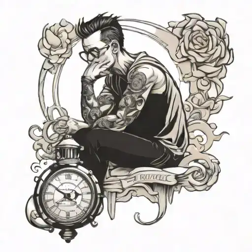 overthinker, spiritual journey tattoo design idea