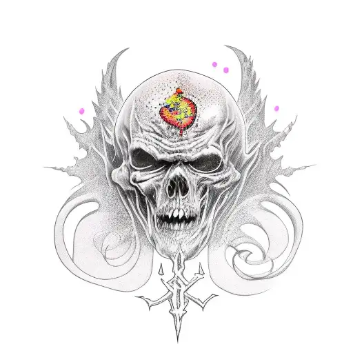 gothic wizard  tattoo design idea