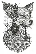 Pads from the paw of a cat, a rat and a small breed of dog (Chihuahua, Pomeranian or similar), and carry lines from a sk tattoo design idea