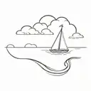 sailboat floating through stormy waters tattoo design idea