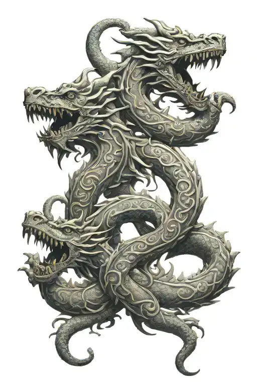 triskelion with three headed dragons tattoo design idea