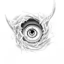 therd eye with reaice devil in the deth tattoo design idea