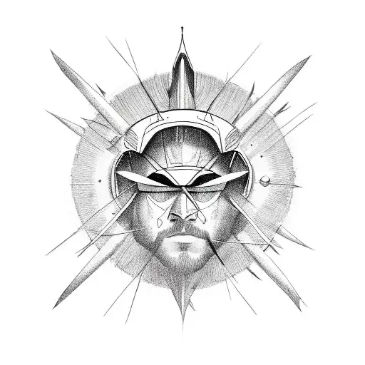 Arrow fatherhood son sun God tattoo design idea