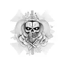 Corazon real con instrumentos musicales tattoo design idea