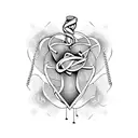 Corazon real con instrumentos musicales tattoo design idea
