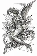 angel falling tattoo design idea
