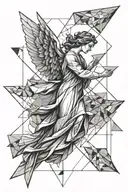 angel falling tattoo design idea