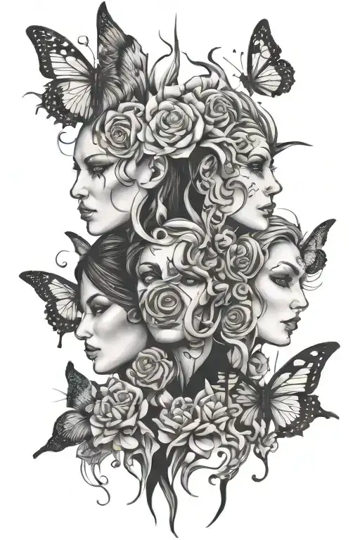 multiple personality disorder tattoo design idea