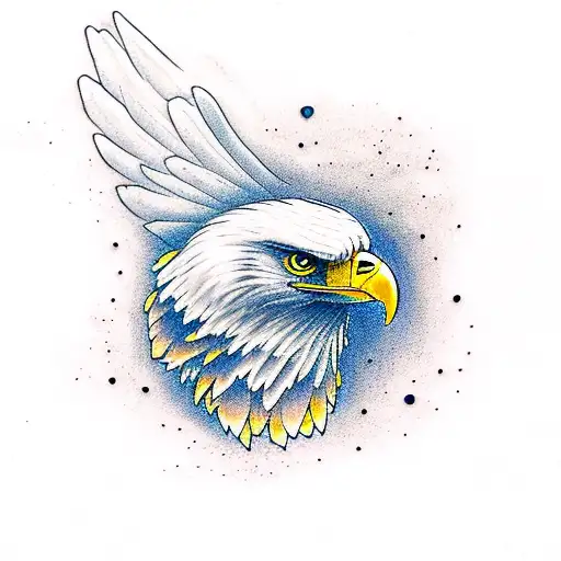 A majestic eagle soaring through the sky, representing strength and freedom tattoo design idea