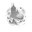 dark tower tattoo design idea