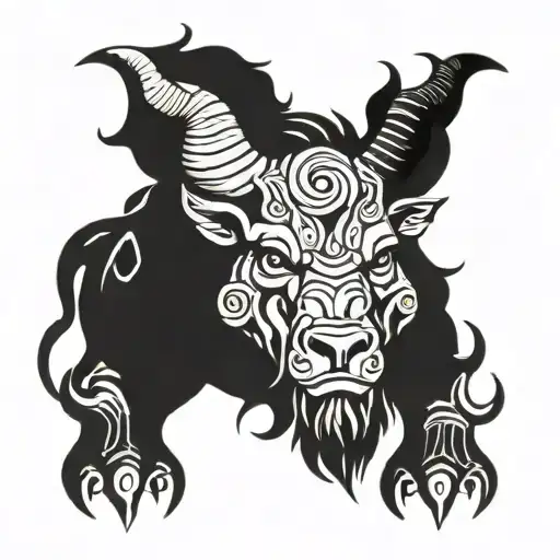 minotaur full body tattoo design idea