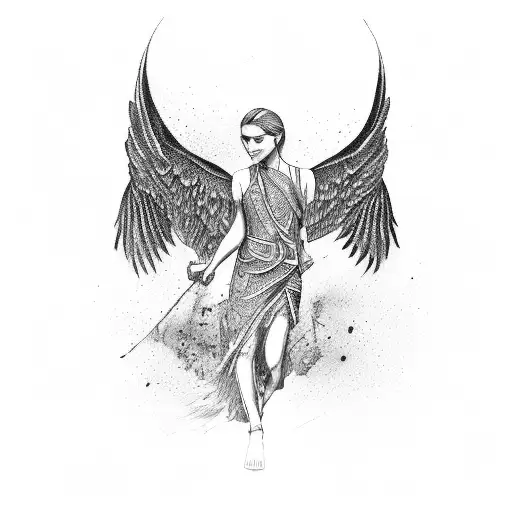 Greek Wings and Scottish arm  tattoo design idea