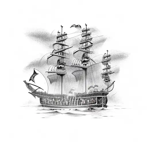 pirate ship las vegas tattoo design idea