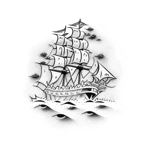 pirate ship las vegas tattoo design idea