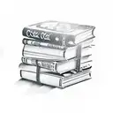 A captivating sketch-style tattoo of a stack of books with Diet Coke cans balanced on top, symbolizing the perfect combination of reading and your favorite drink tattoo design idea