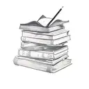 A captivating sketch-style tattoo of a stack of books with Diet Coke cans balanced on top, symbolizing the perfect combination of reading and your favorite drink tattoo design idea