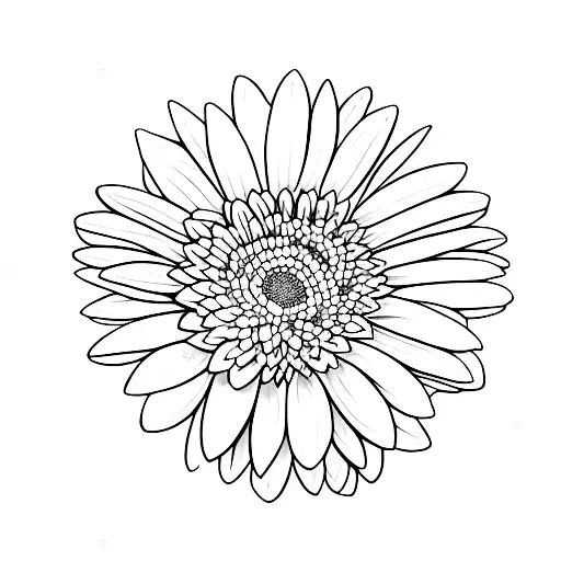 minimalist gerbera tattoo design idea