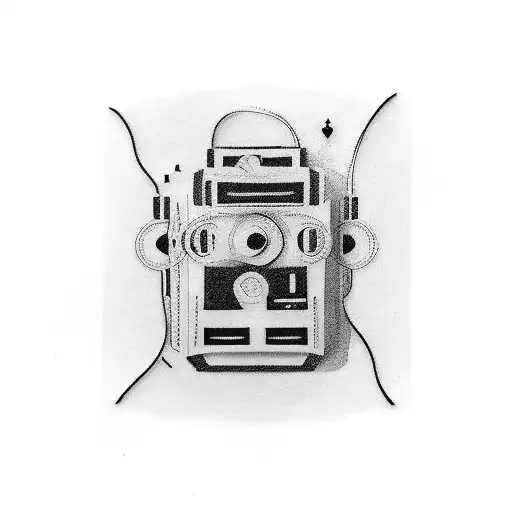 Retro cassette tape tattoo design idea