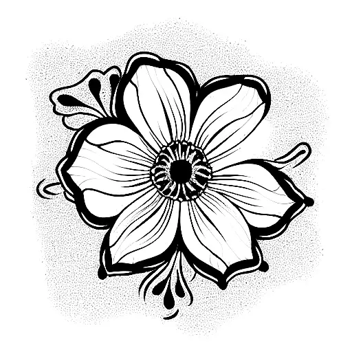 fine line bouquet of a narcissus flower and a chrysanthemum flower with wheat grass tattoo design idea