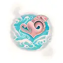 hearth with ocean waves tattoo design idea