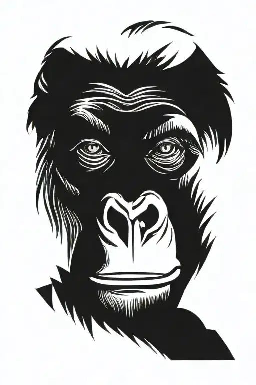 vicious gorilla Green eyes tattoo design idea