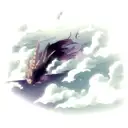 Dragon below waves and clouds tattoo design idea