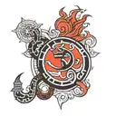 ohm inside trinidad flag tattoo design idea