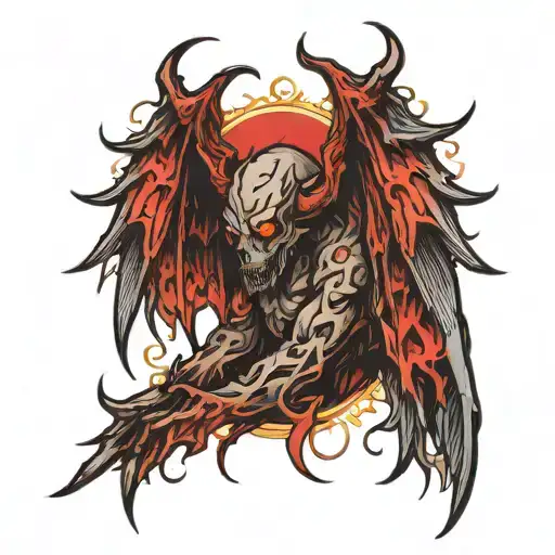 demon wings tattoo design idea