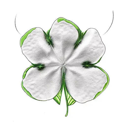 a four-leaf clover made of cat paws tattoo design idea