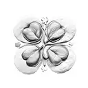 a four-leaf clover made of cat paws tattoo design idea