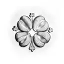 a four-leaf clover made of cat paws tattoo design idea