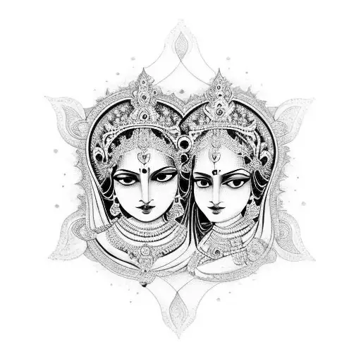 radha krishna tattoo design idea