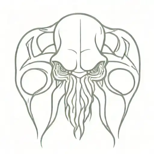Cthulhu head 8 tattoo design idea