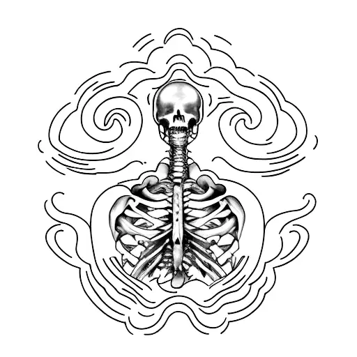 rib cage and clouds  tattoo design idea