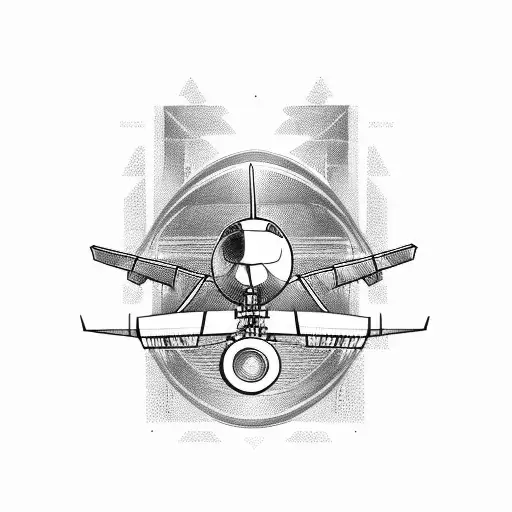 Airplane engineering travel tattoo design idea