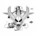 Airplane engineering travel tattoo design idea