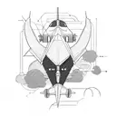 Airplane engineering travel tattoo design idea