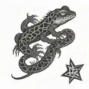 gecko Rockstar tattoo design idea
