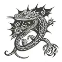 gecko Rockstar tattoo design idea