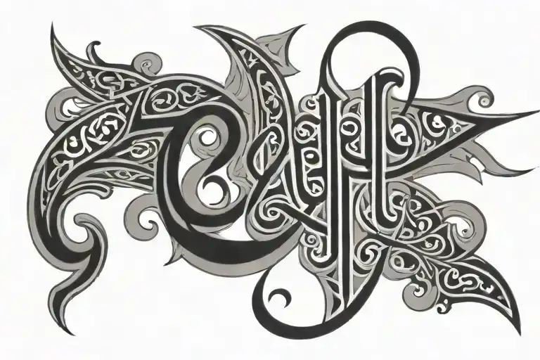 Arabic calligraphy tattoo design idea