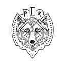 4 friends; wolf pack; letter P tattoo design idea