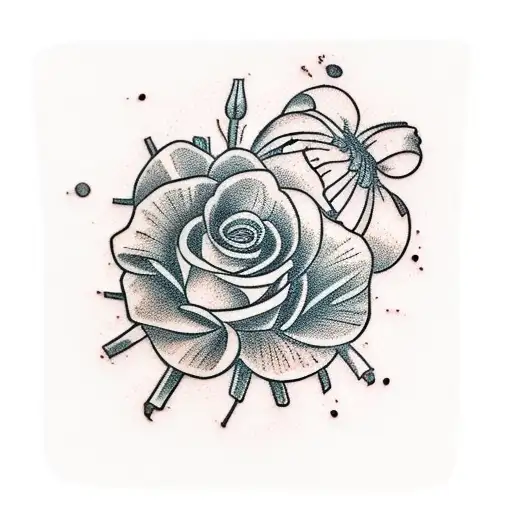 dead flowers tattoo design idea