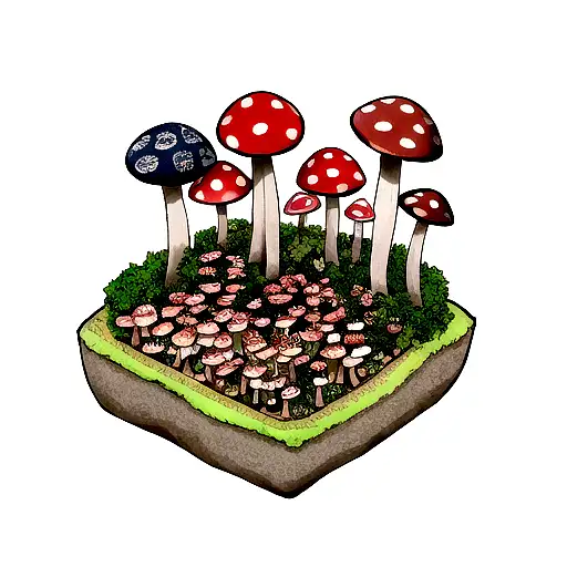 mushroom with three xs from amsterda. tattoo design idea