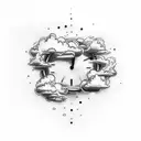 clouds name time tattoo design idea