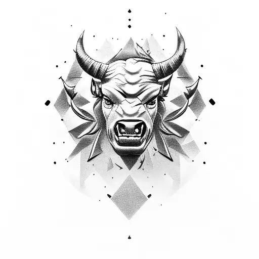 Minotaure head tattoo design idea