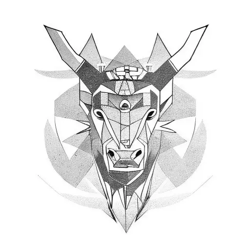 Minotaure head tattoo design idea